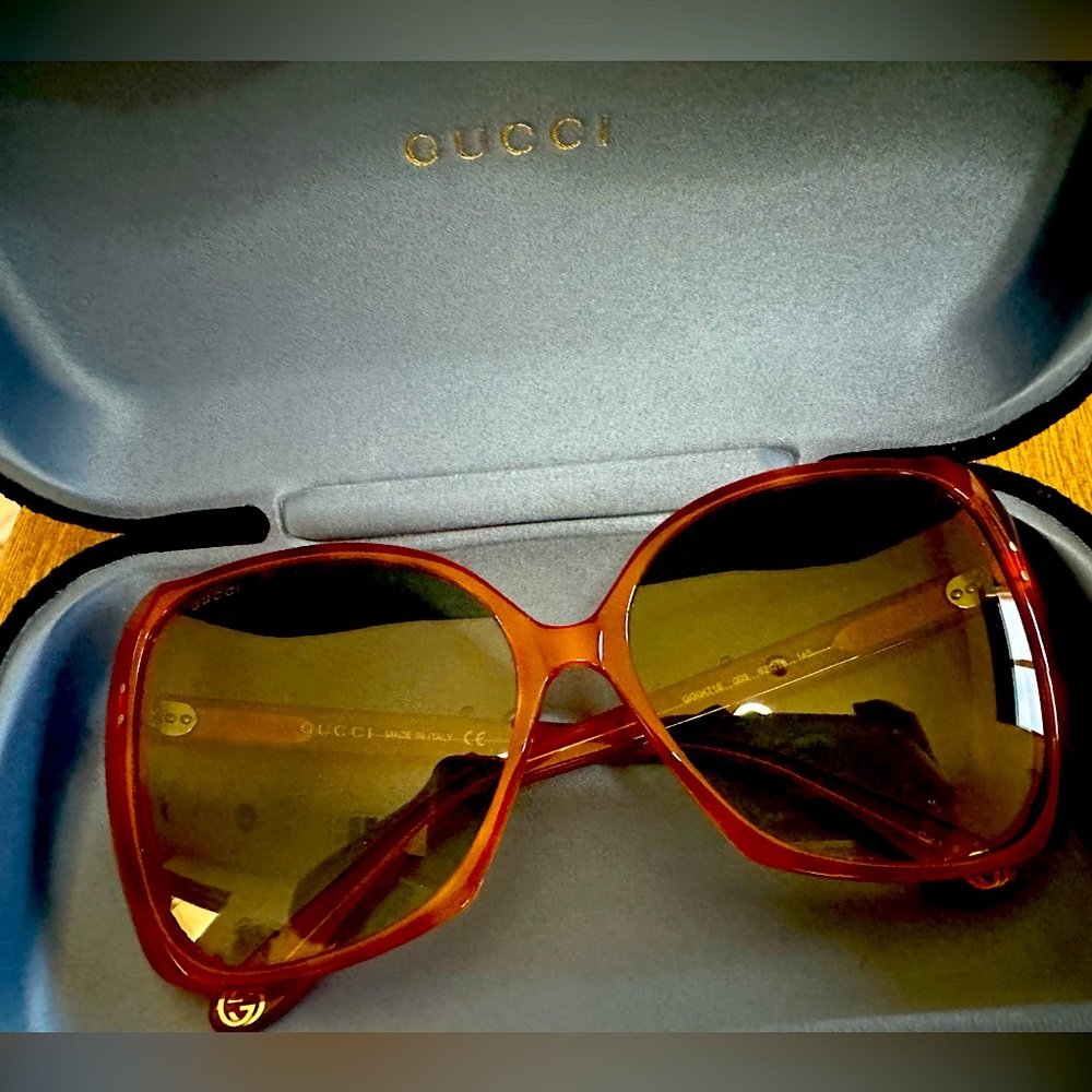 Gucci Green Gradient Havana Butterfly Women's Sunglasses GG0471S-003